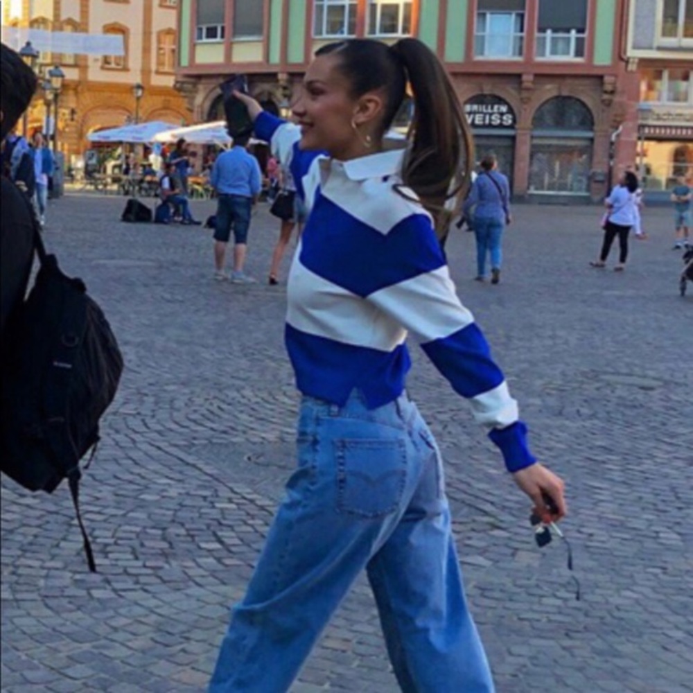 Polo Ralph Lauren crop shirt. As seen on Bella Hadid.